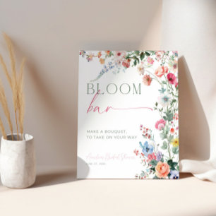 Floral Bloom Bar Wildflower Bridal Shower Sign
