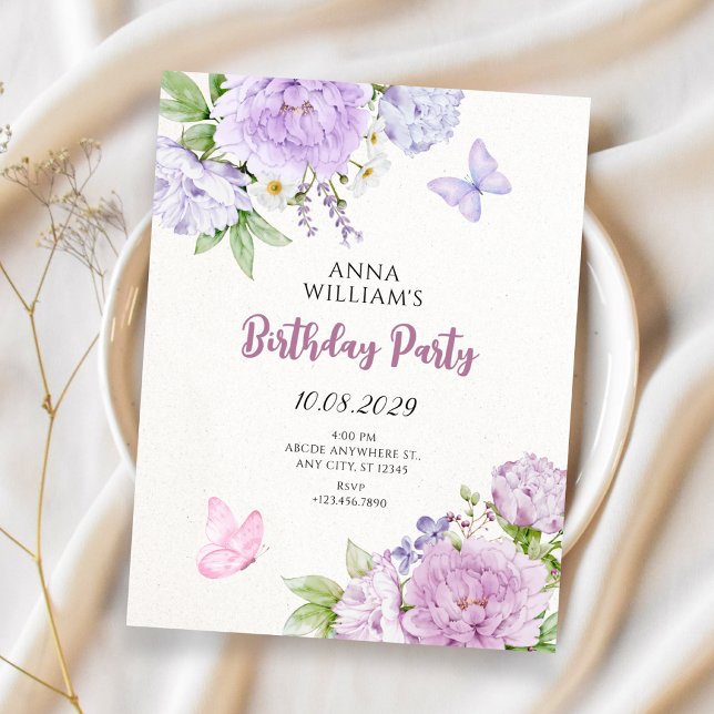 Floral bloom butterflies invitation (Creator Uploaded)