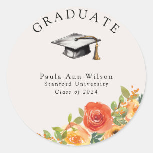 Floral Bloom Graduation Sticker