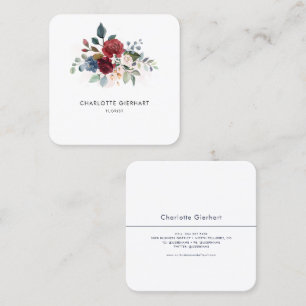 Floral Bloom Modern Professional Florist Square Business Card