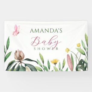 Floral bloom watercolor banner