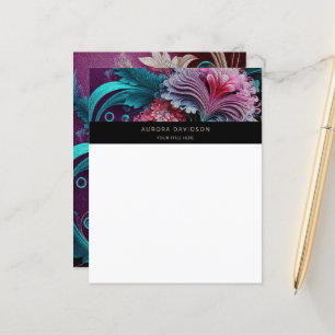 Floral Bloom Watercolor Custom Stationary Paper