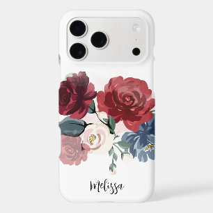 Floral Bloom Watercolor Elegant Burgundy Script