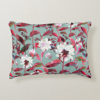 Floral bloom. Watercolor flowers seamless pattern. Decorative Cushion