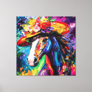 Floral Blooming Stallion Canvas Print