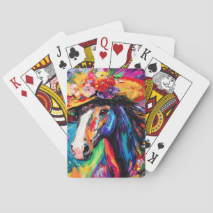 Floral Blooming Stallion Playing Cards