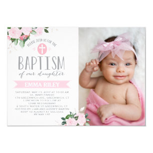 Baby Girl Baptism Invitations 8