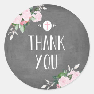 Floral Blooms Religious Thanks Sticker Chalkboard