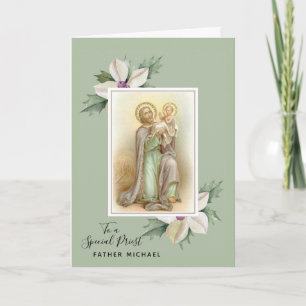 Floral Blooms St. Joseph Jesus Father's Day Card