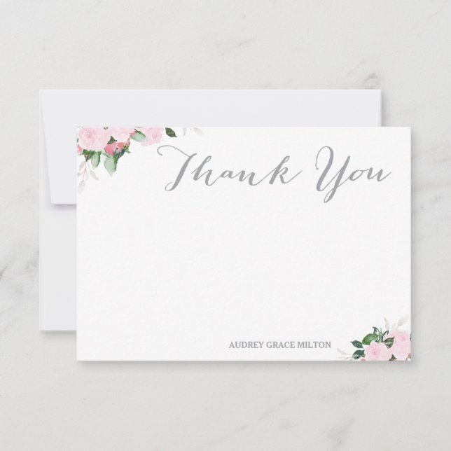 Floral Blooms Thank You Card (Front)