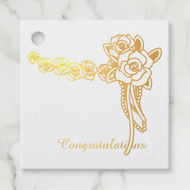 Floral Blossom Congratulations Favour Tags (Front)