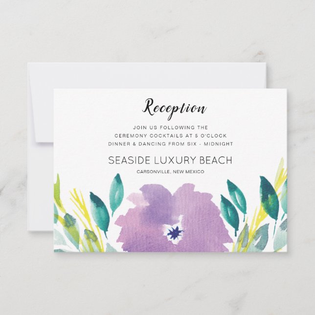 Floral Blossom Reception Card (Front)
