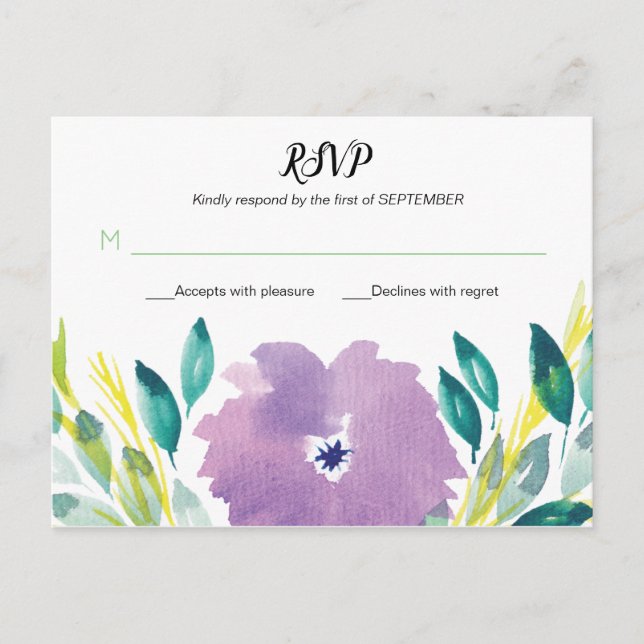 Floral Blossom RSVP Postcard (Front)