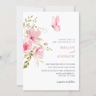 Floral blossom wedding invitation
