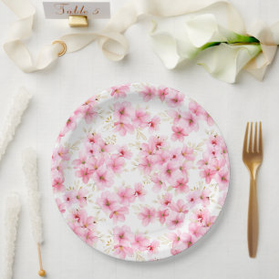 Floral Blossoms Print  Paper Plate