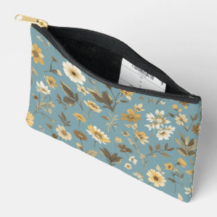 Floral Blue Accessory Pouch
