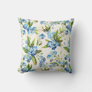 Floral Blue and Green Cushion