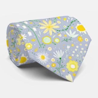Floral Blue Botanical Tie