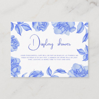 Floral blue Bridal shower Display shower Enclosure Card