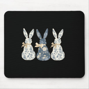 Floral Blue Bunny Cute Happy Easter Day Coquette B Mouse Mat