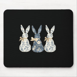 Floral Blue Bunny Cute Happy Easter Day Coquette B Mouse Mat