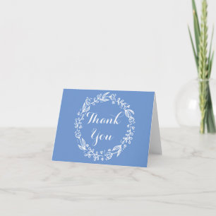 Floral Blue Cornflower Thank You Flowers Wreath Card