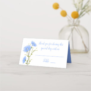 Floral Blue Daisy Flowers Wedding Party Daisies Place Card