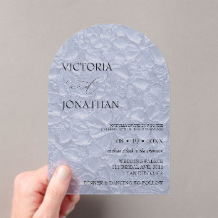 Floral Blue Elegant Wedding Acrylic Invitations