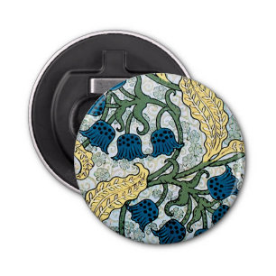 Floral Blue Flowers Lily Valley Repeating Bottle Opener