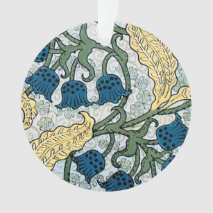 Floral Blue Flowers Lily Valley  Repeating Ornament