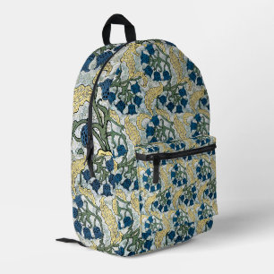 Floral Blue Flowers Lily Valley Repeating Printed Backpack