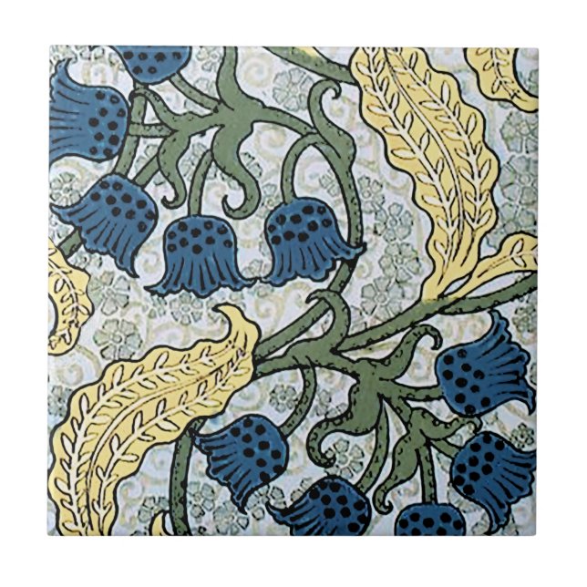 Floral Blue Flowers Lily Valley Repeating Tile (Front)