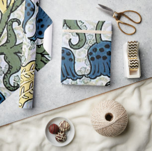 Floral Blue Flowers Lily Valley Repeating Wrapping Paper