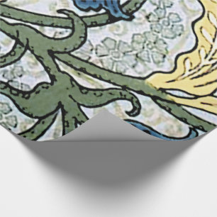 Floral Blue Flowers Lily Valley Repeating Wrapping Paper