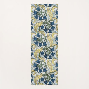 Floral Blue Flowers Lily Valley Repeating Yoga Mat