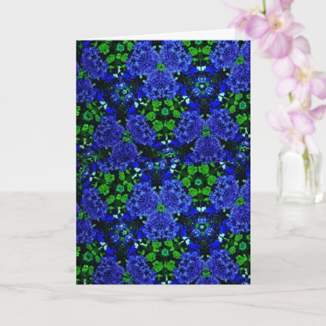 Floral Blue & Green Kaleidoscope Friend Birthday Card (Orchid)