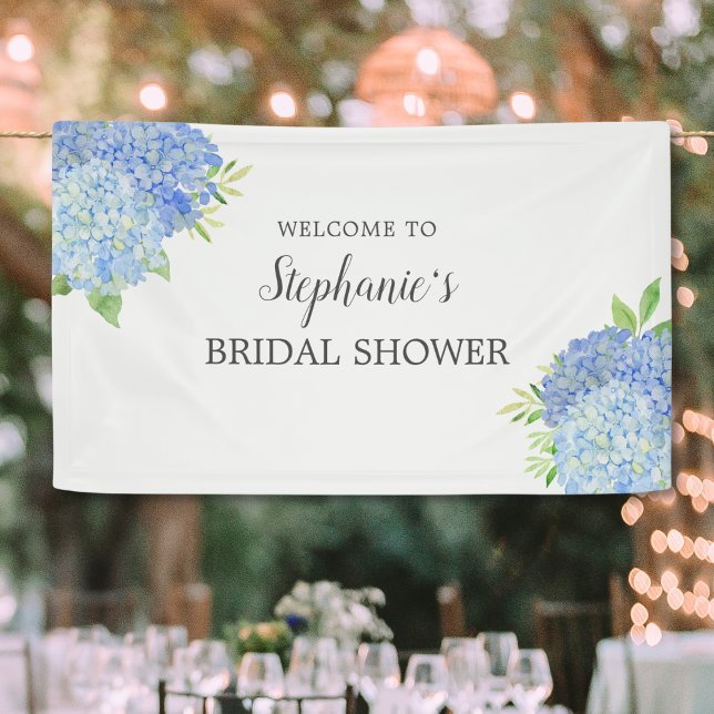 Floral Blue Hydrangea Bridal Shower Banner (Creator Uploaded)