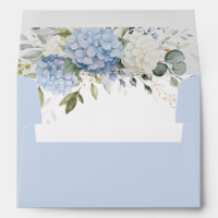 Floral Blue Hydrangea Greenery Envelope Liner