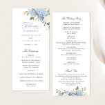Floral Blue Hydrangea Greenery Wedding Program Programme<br><div class="desc">Floral Blue Hydrangea Greenery Wedding Program. Floral Elegant White & Blue Hydrangea Wedding Order of Service. Traditional Formal Wedding Program Template</div>