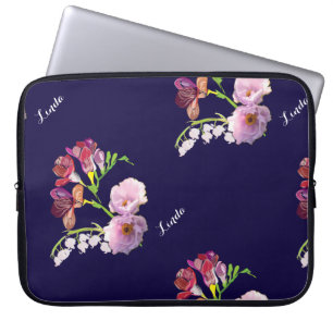 Floral Blue Laptop Sleeve