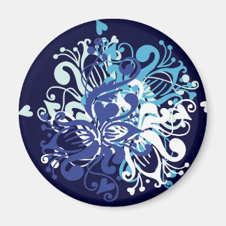 Floral Blue Magnet
