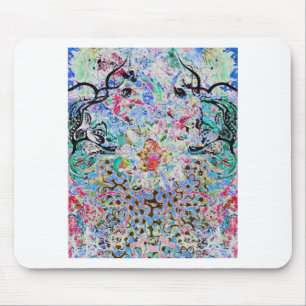 floral blue mouse mat