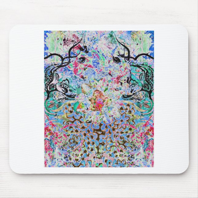 floral blue mouse mat (Front)