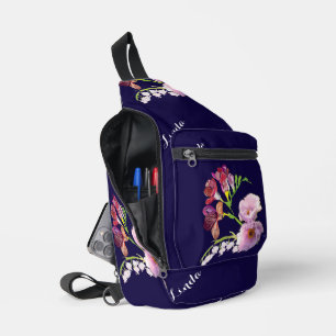 Floral Blue /Name Print Cut Sew Bag