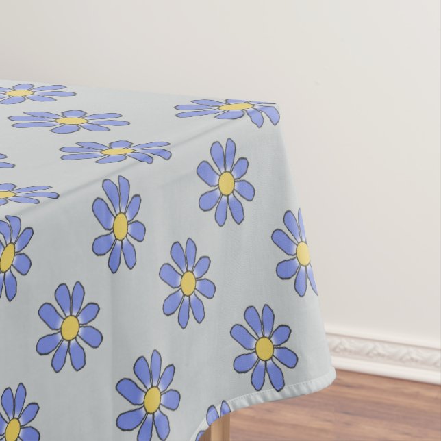 Floral Blue on any Colour Tablecloth (In Situ)