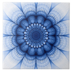 Floral blue pattern tile