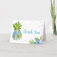 Floral Blue Pineapple Baby Shower