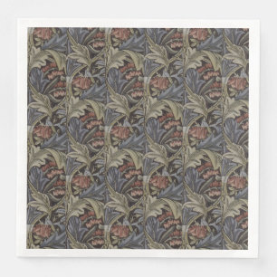 Floral Blue Pink Vintage William Morris Bluebell Napkin