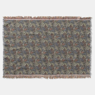 Floral Blue Pink Vintage William Morris Bluebell Throw Blanket