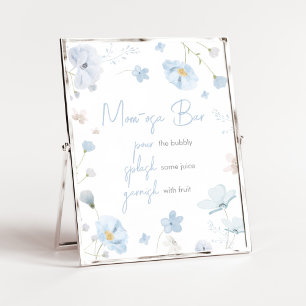 Floral Blue Spring Baby in Bloom Mum Osa Bar Poster